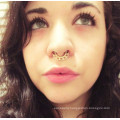 Gold Plated Indian Clip On Fake Nose Ring Custom Septum Piercing Jewelry